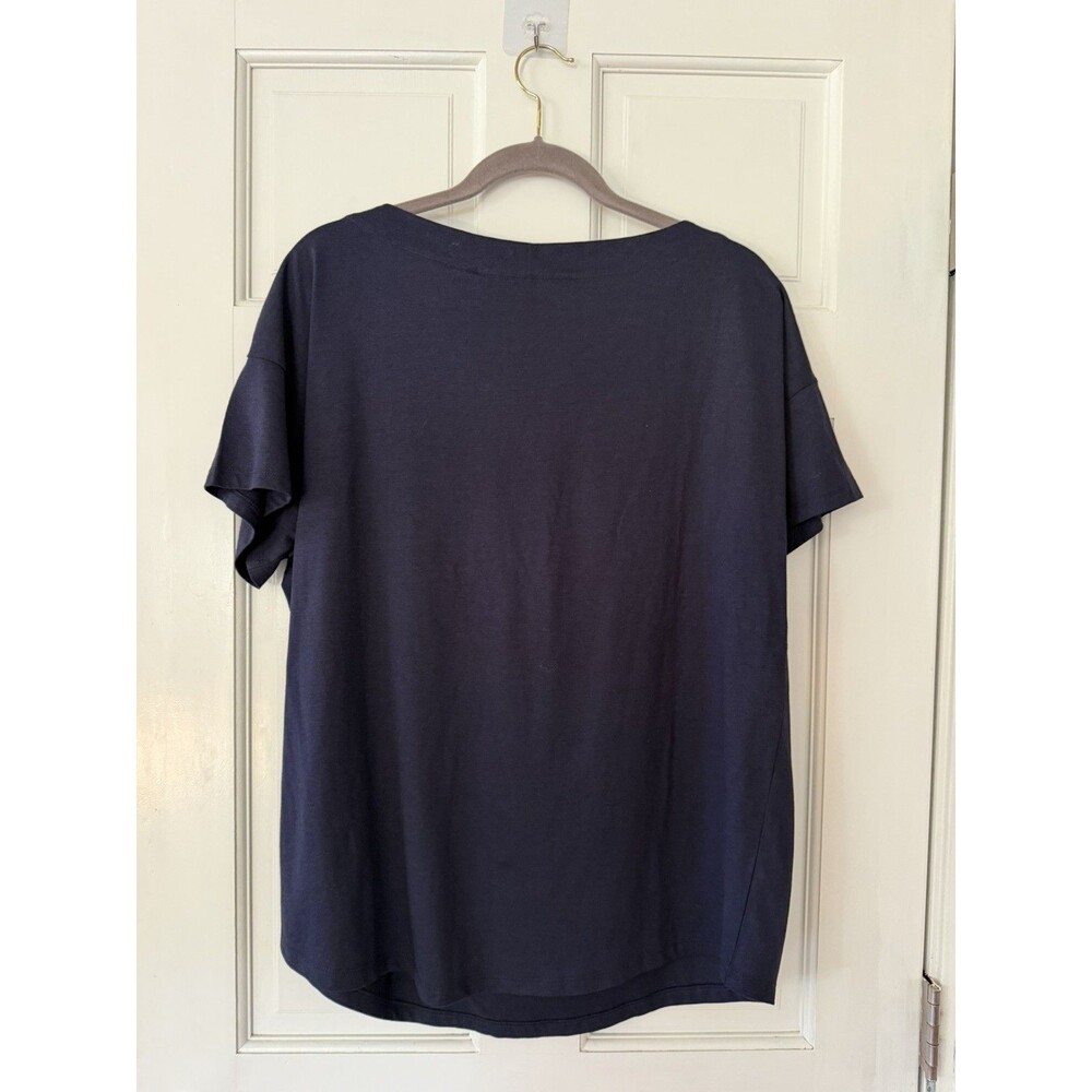 Boden Supersoft Short Sleeve Boat Neck T-shirt Navy Women's Size 16